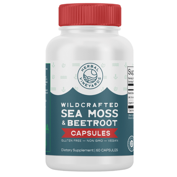 Wholesale Organic Sea Moss & Beet Root Capsules - CAPSULES BOX (20 EACH BOX)